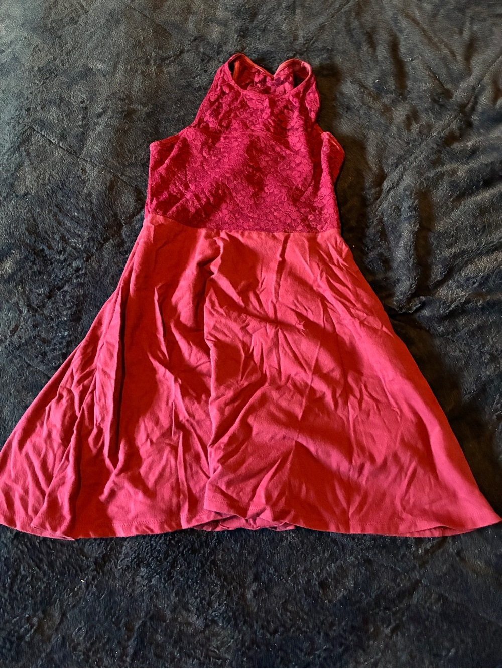 Hollister Hot Pink Lace Halter Dress
